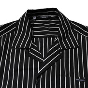 Black White Stripes Cotton Men Pajama Set Sleepwear