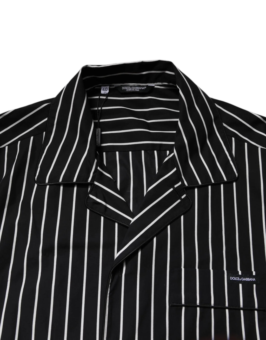 Black White Stripes Cotton Men Pajama Set Sleepwear