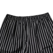 Black White Stripes Cotton Men Pajama Set Sleepwear