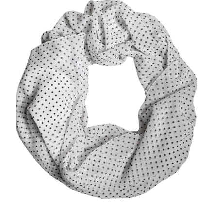 White Polka Dots Polyester Wrap Shawl Scarf