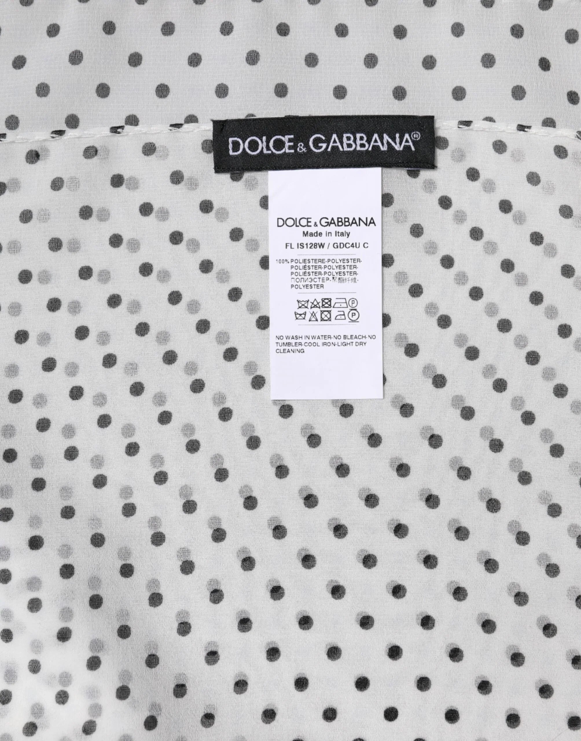 White Polka Dots Polyester Wrap Shawl Scarf
