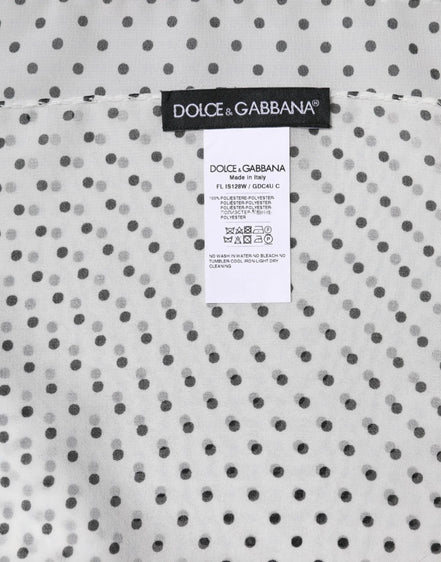 White Polka Dots Polyester Wrap Shawl Scarf