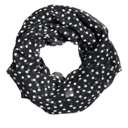 Black Polka Dots Polyester Wrap Shawl Scarf