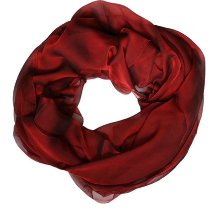 Red Silk Rectangle Women Wrap Shawl Scarf