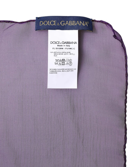 Purple Silk Rectangle Wrap Shawl Scarf