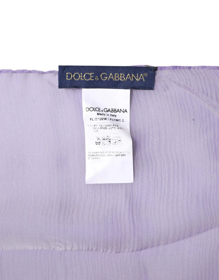 Purple Silk Rectangle Wrap Shawl Scarf