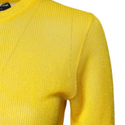 Yellow Polyester Women Pullover Top Sweater