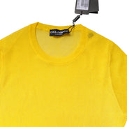 Yellow Polyester Women Pullover Top Sweater