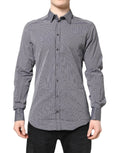 Black White Striped GOLD Formal Dress Shirt