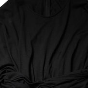 Black Wool Long Sleeves Sheath Midi Dress