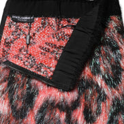 Multicolor Plush High Waist Mini Skirt