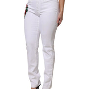 White Floral Sequined GIRLY Denim Jeans