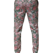 Multicolor Floral Jacquard Pants