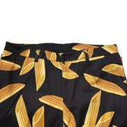Black Pasta Print Tapered Men Pants