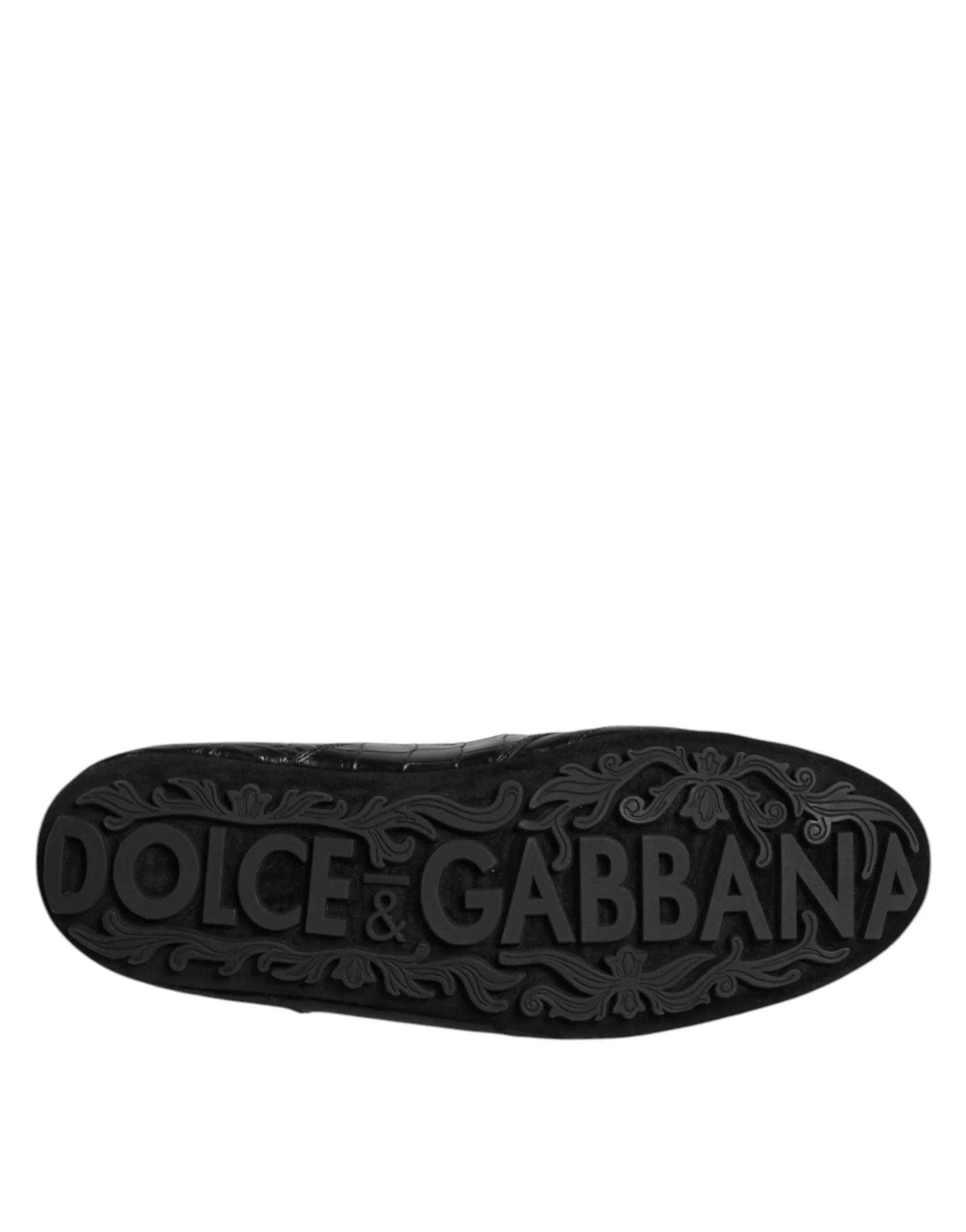 Black Exotic Leather Low Top Sneakers Shoes