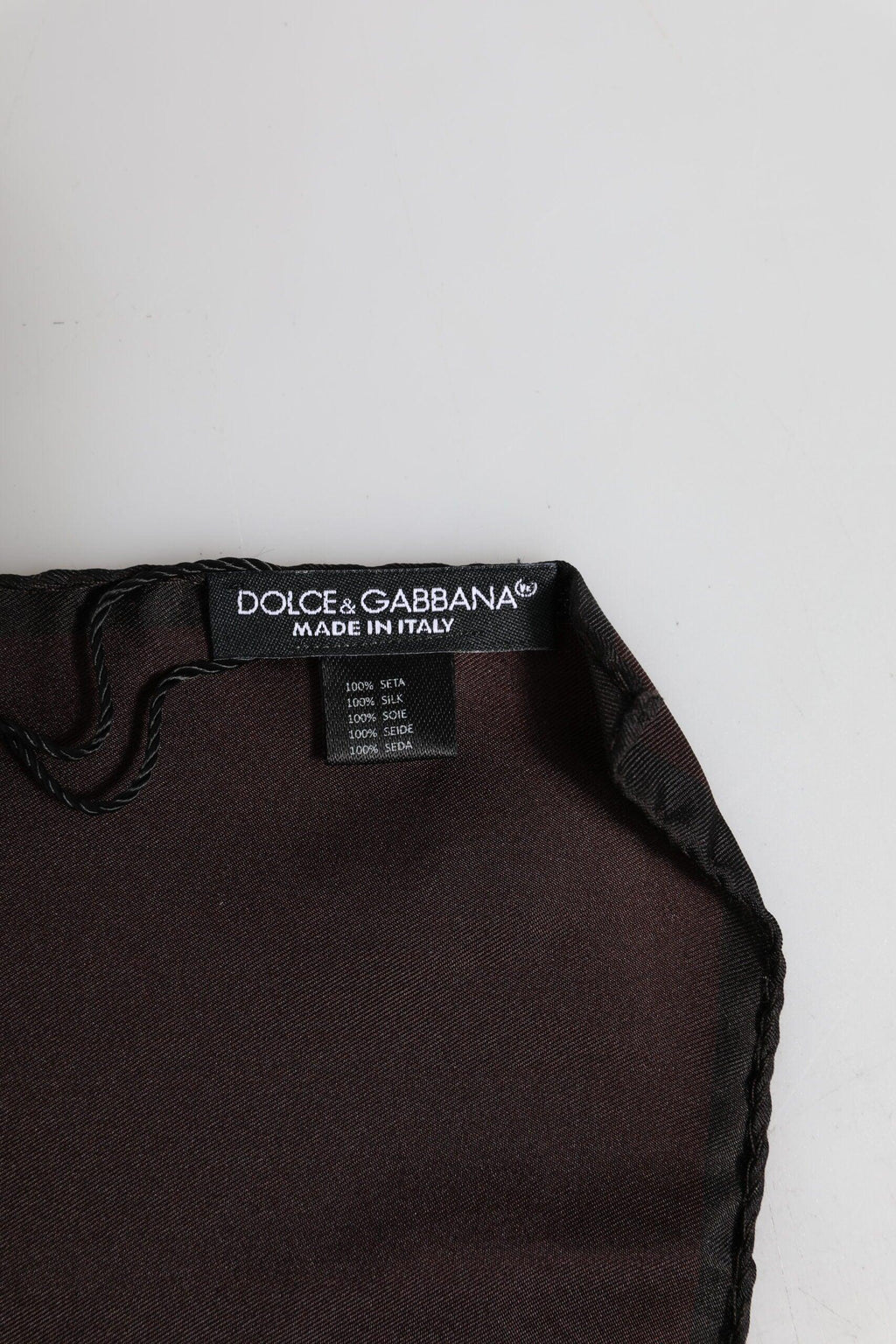 Brown DG Crown Silk Square Men Foulard Scarf