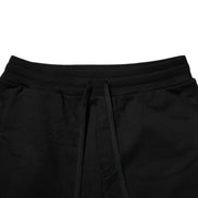 Black Cotton Logo Tape Men Jogger Pants