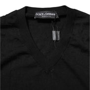 Dark Gray Embroidered Logo Pullover Sweater