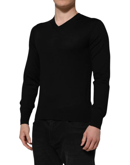 Dark Gray Embroidered Logo Pullover Sweater