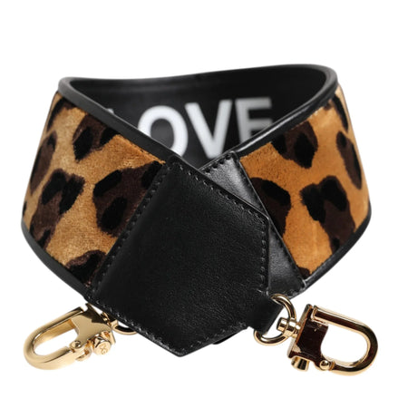 Black Leopard Print Reversible Bag Shoulder Strap
