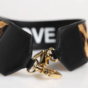 Black Leopard Print Reversible Bag Shoulder Strap