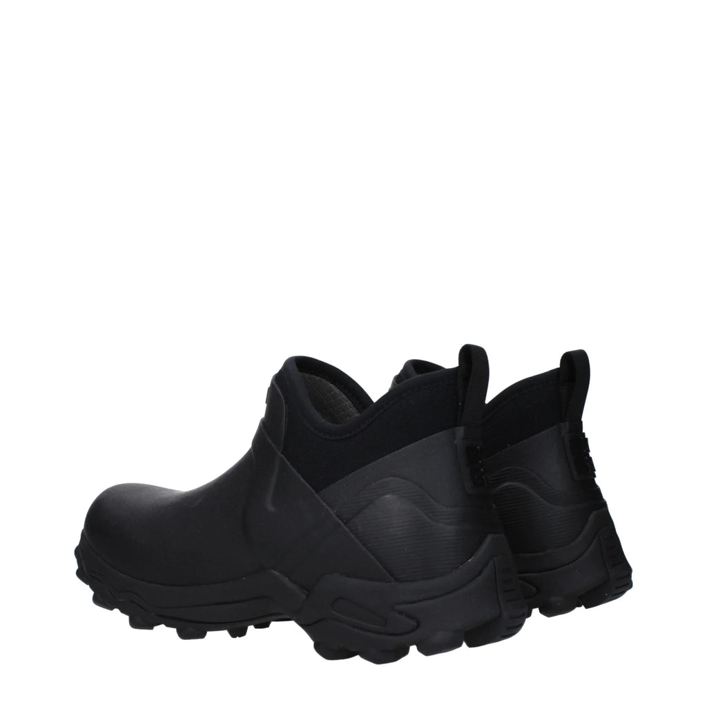 Black Cotton Ankle Boots