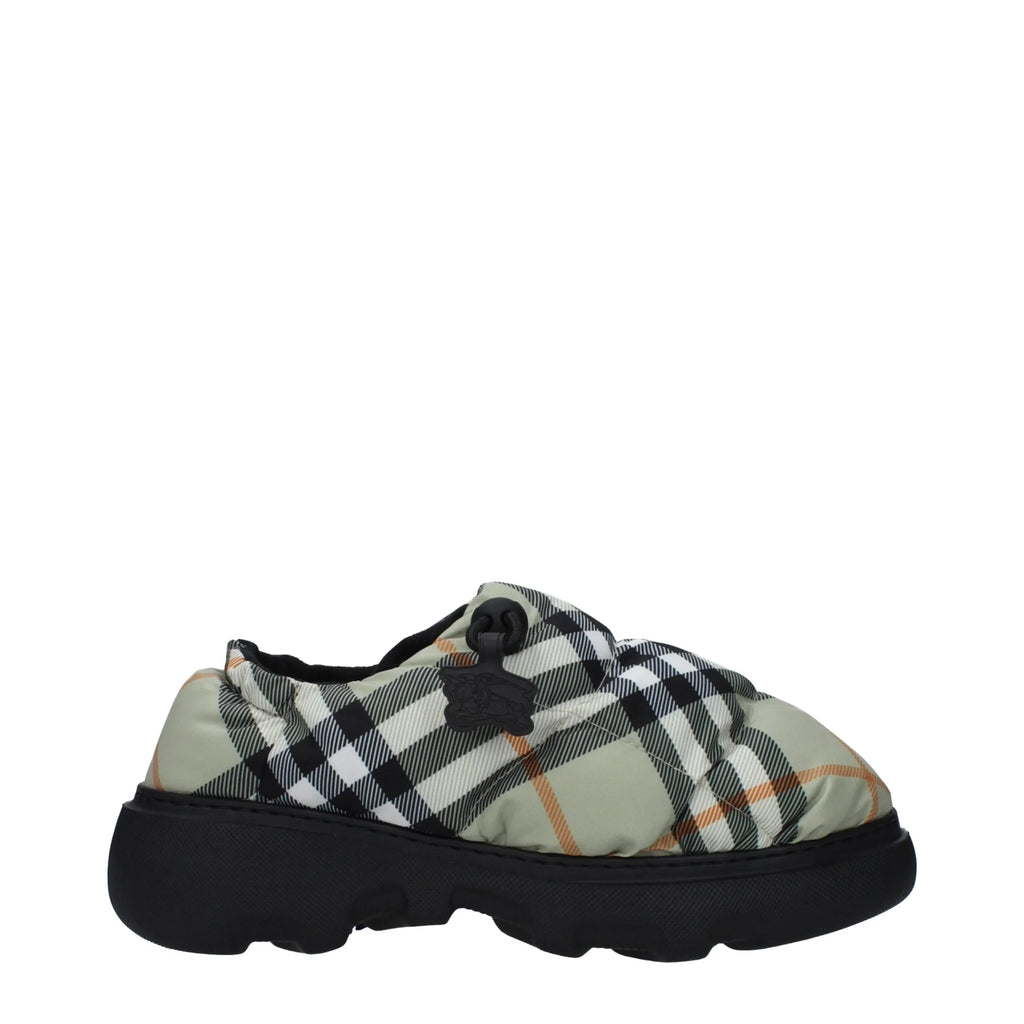 Green Fabric Slip-On Loafers