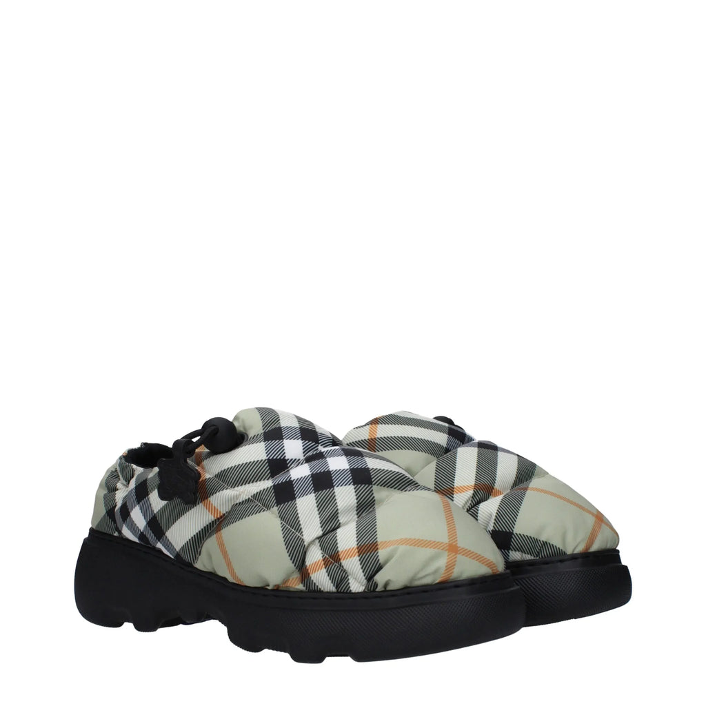 Green Fabric Slip-On Loafers