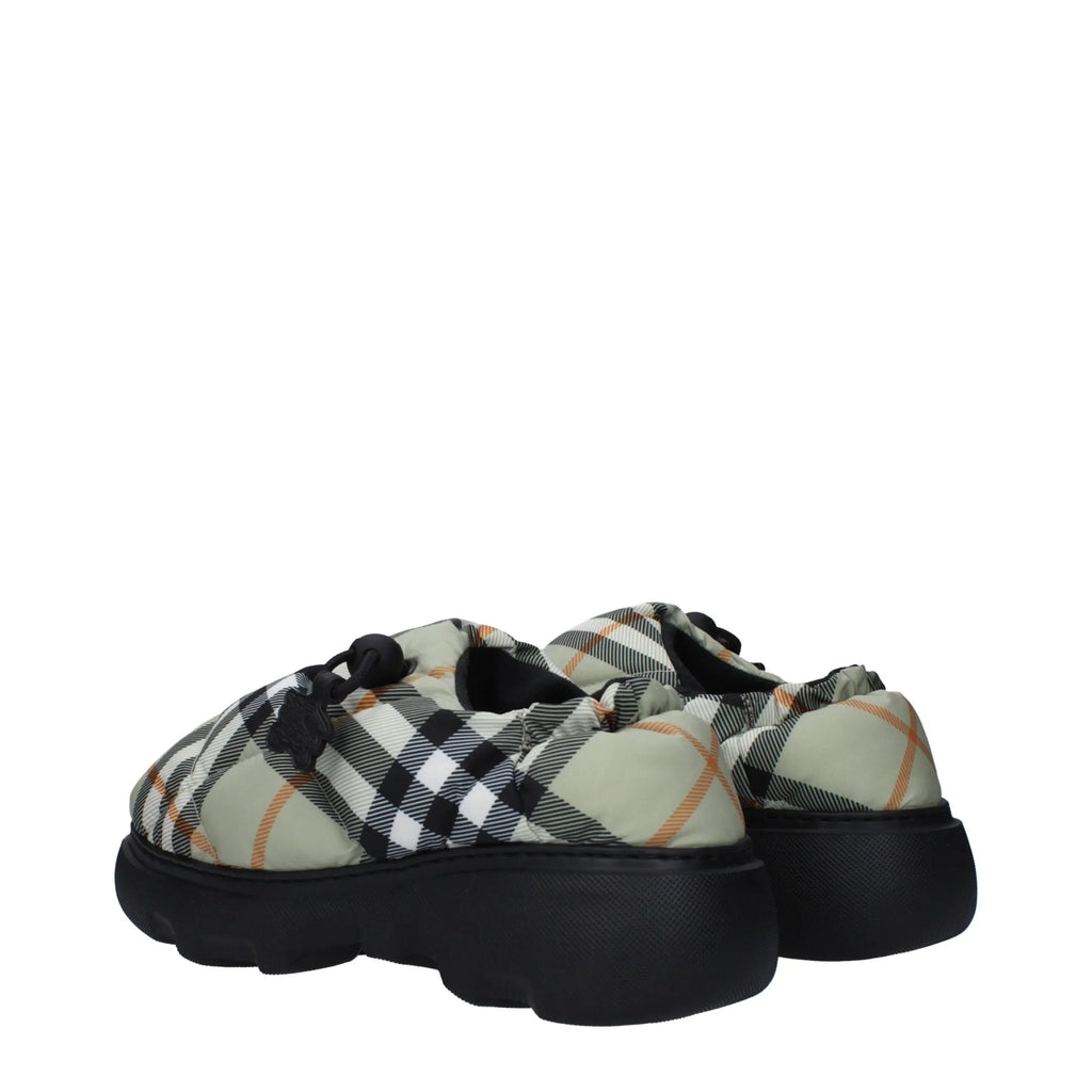 Green Fabric Slip-On Loafers