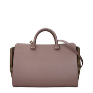 Gray Leather Handbag