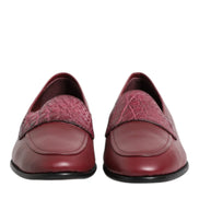 Burgundy Leather Formal Slip On Shoes