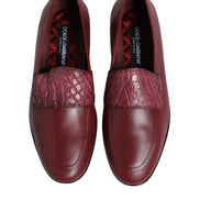 Burgundy Leather Formal Slip On Shoes