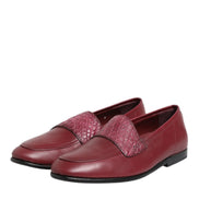 Burgundy Leather Formal Slip On Shoes