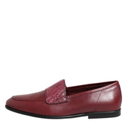 Burgundy Leather Formal Slip On Shoes