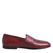 Burgundy Leather Formal Slip On Shoes