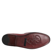 Burgundy Leather Formal Slip On Shoes