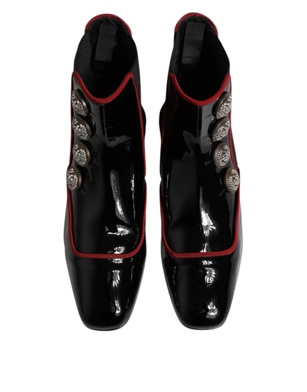 Black Jackie Buttoned Chelsea Boots Shoes