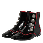 Black Jackie Buttoned Chelsea Boots Shoes