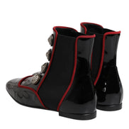 Black Jackie Buttoned Chelsea Boots Shoes