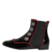 Black Jackie Buttoned Chelsea Boots Shoes