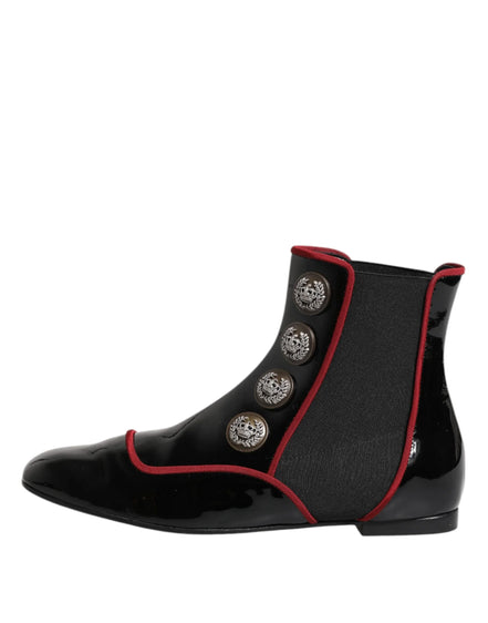 Black Jackie Buttoned Chelsea Boots Shoes
