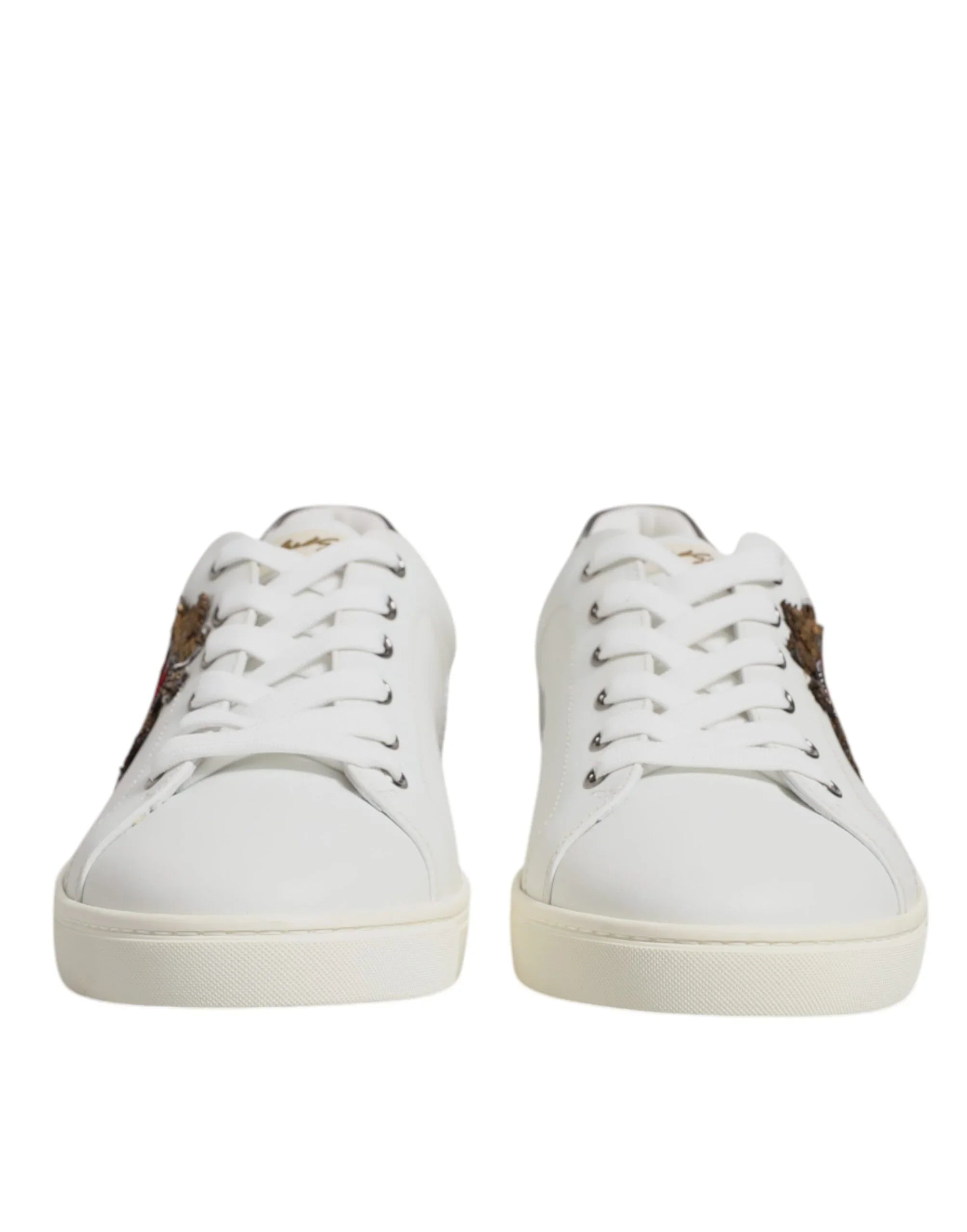 White Sacred Heart Men Low Top Sneakers Shoes by DOLCE&GABBANA