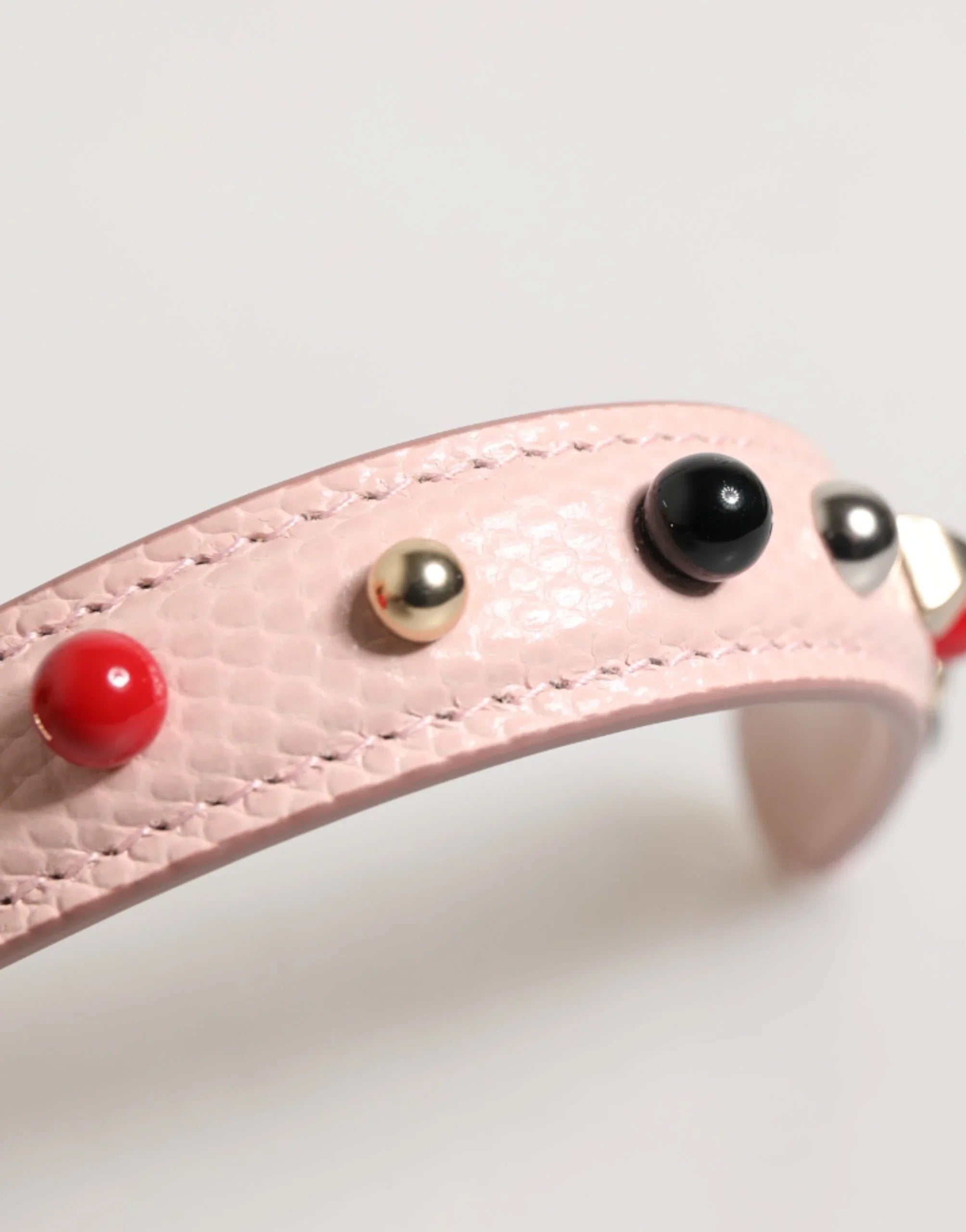 Light Pink Embellished Leather Bag Handle  Shoulder Strap