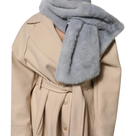 Powder Blue Mink Fur Neck Warmer Scarf