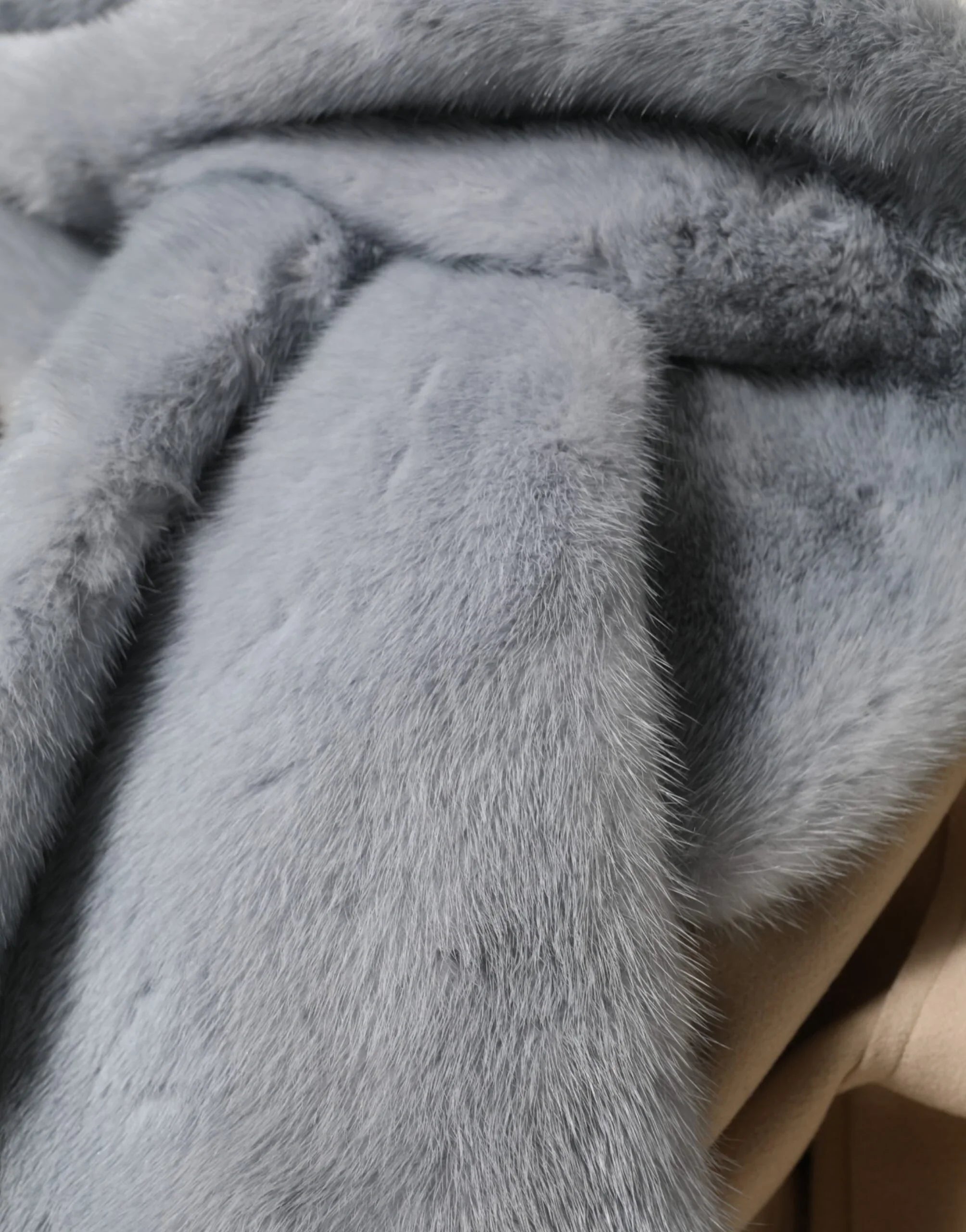 Powder Blue Mink Fur Neck Warmer Scarf