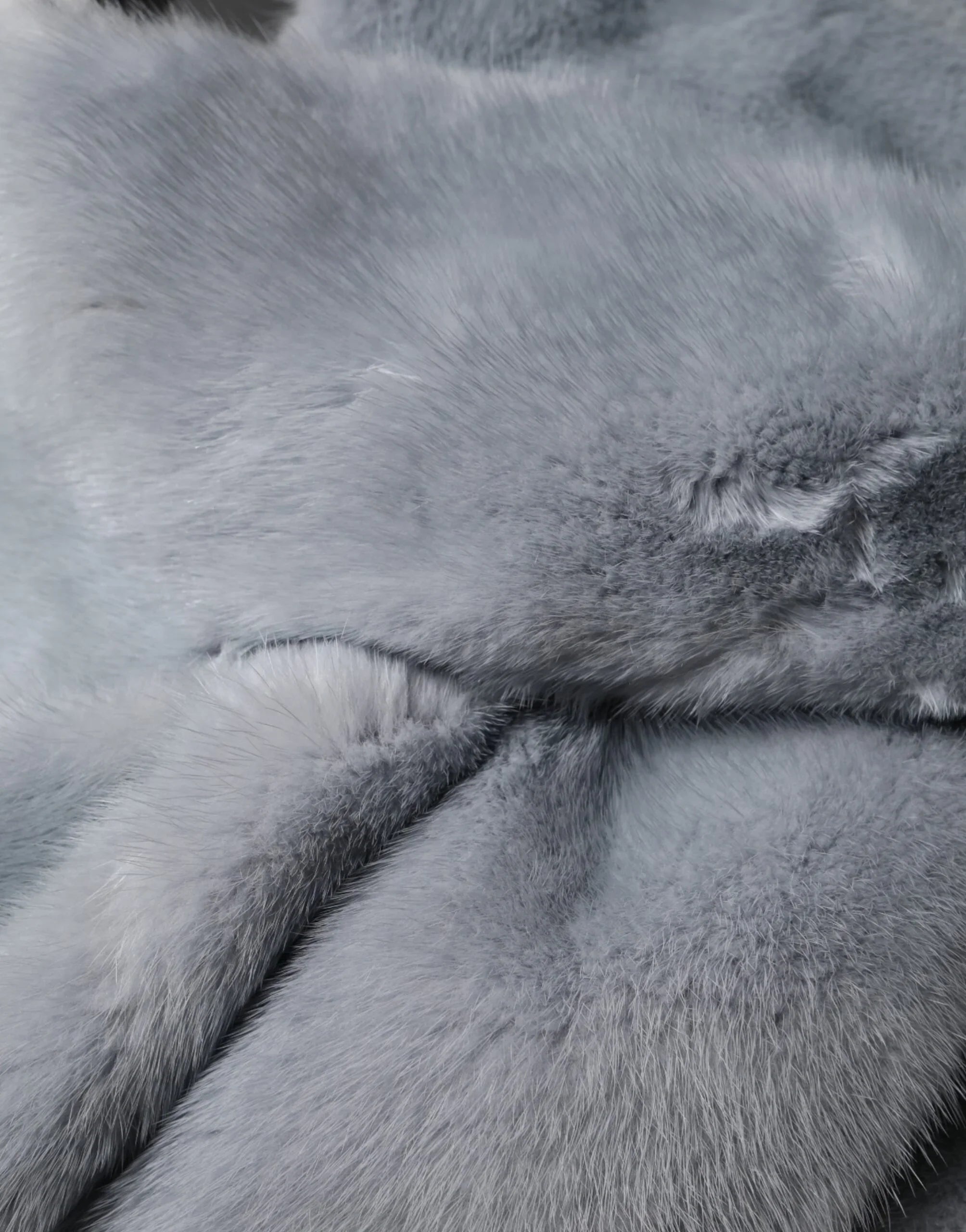 Powder Blue Mink Fur Neck Warmer Scarf
