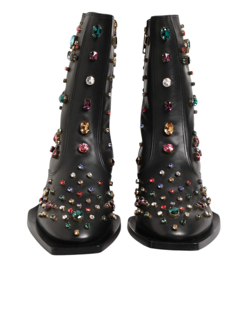 Black Crystal Embellished Men Short Boots Shoes