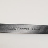 Black Leather Studded Silver-Tone Buckle Belt