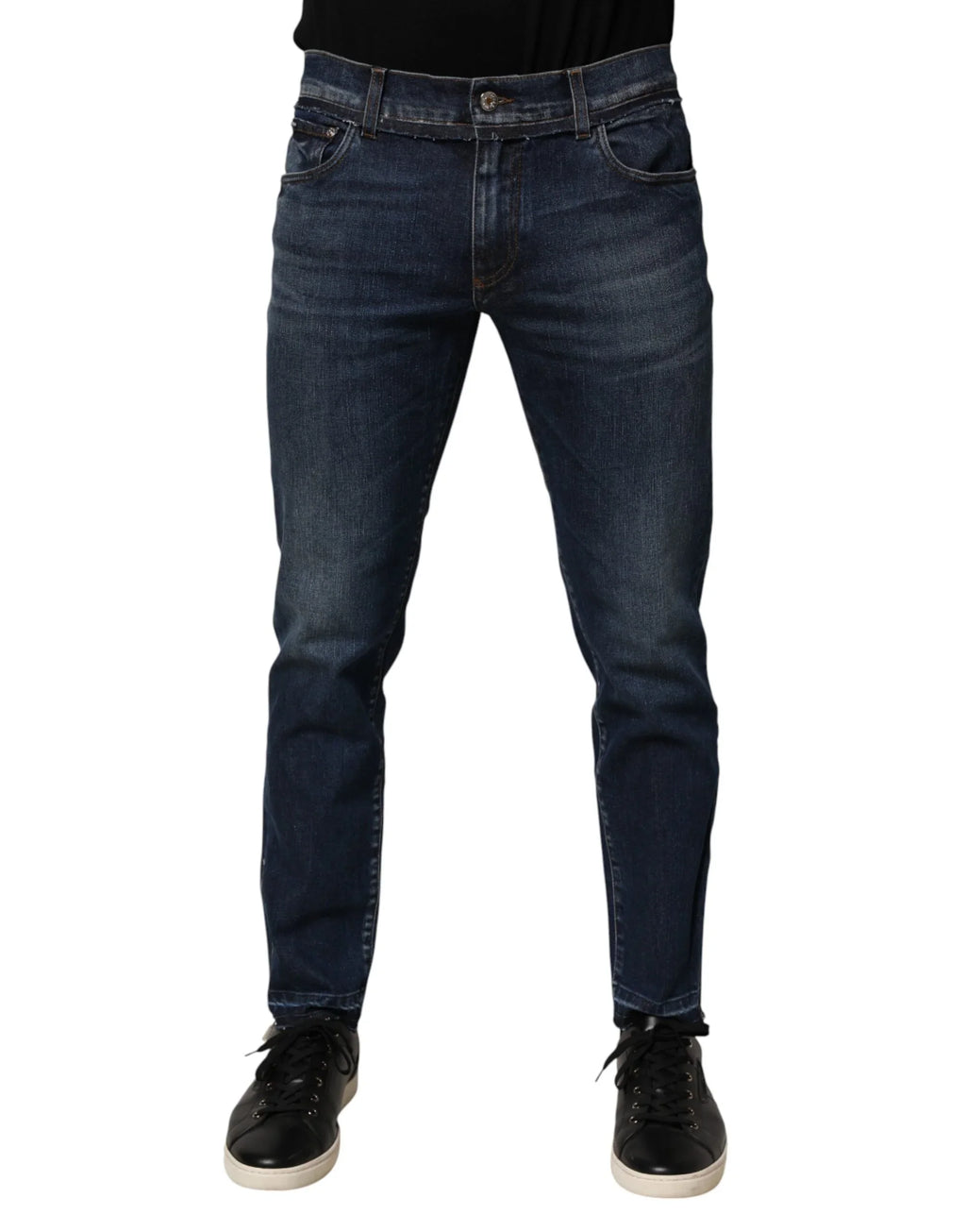 Blue Cotton Stretch Skinny Men Denim Jeans