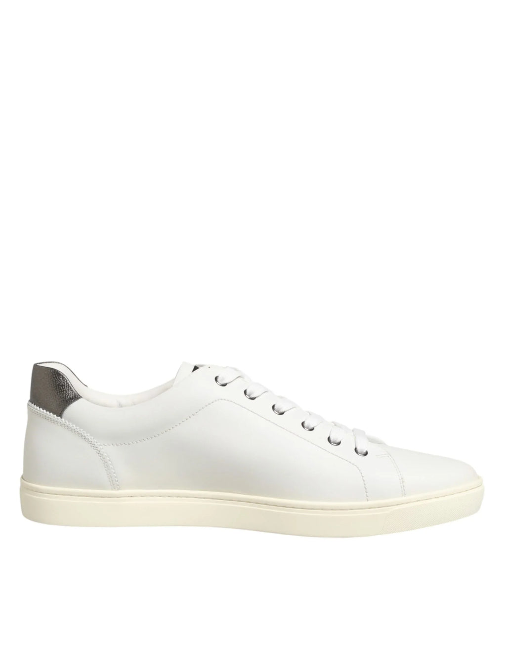 White Leather Heart Embellished Sneakers Shoes